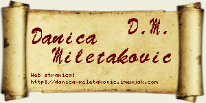 Danica Miletaković vizit kartica